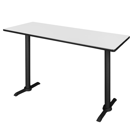 Cain 66 X 24 In. Steel T-Base Cafe Training Seminar Table- White